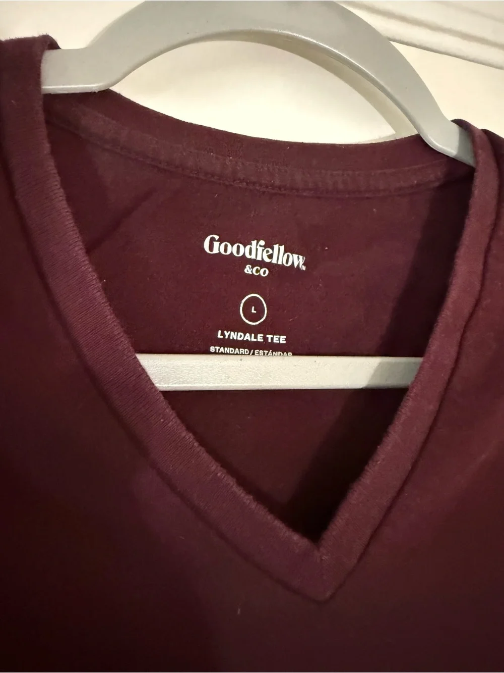 Goodfellow & Co Men's V-Neck T‑Shirt - Burgundy Size Large